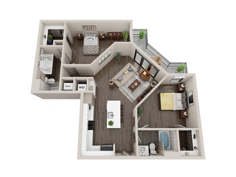 a1 floor plan  1 bedroom  129
